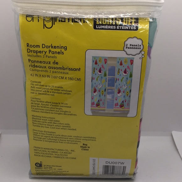 Emoji Raining Emoji's Room Darkening Drapes Panels Window Curtains 42 x … - Picture 6 of 16